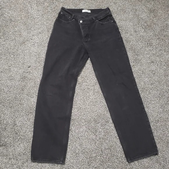 A&F High Rise Jeans with Criss Cross Waistband - Picture 2 of 13